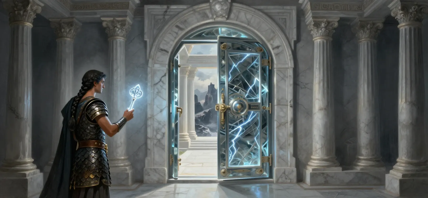 A glowing key beside a secure vault door for Casinok login