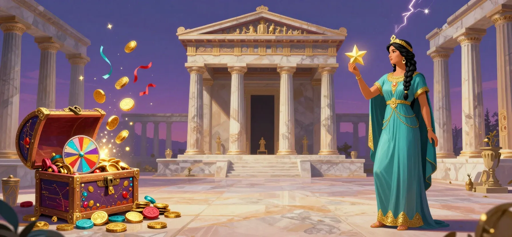 Casinok free spins spilling from a treasure chest