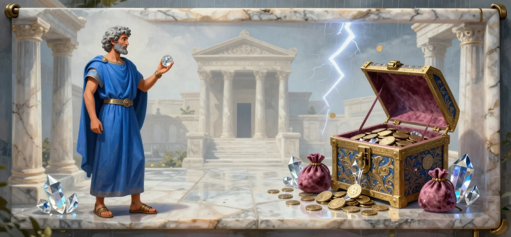 Casinok purse and coins beside a locked payout chest